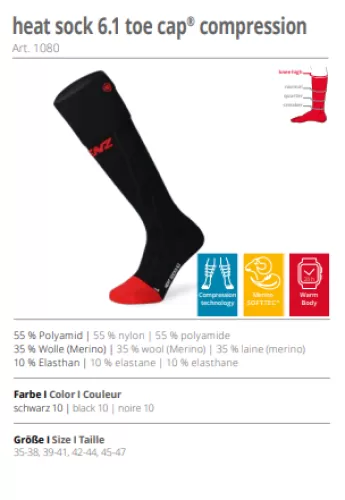Lenz Heat Sock 6.1 Paar - black